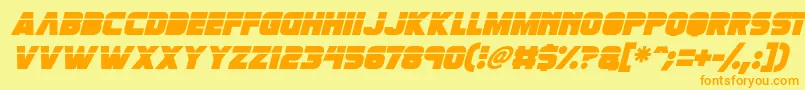 Retronoid Italic-Schriftart – Orangefarbene Schriften auf gelbem Hintergrund