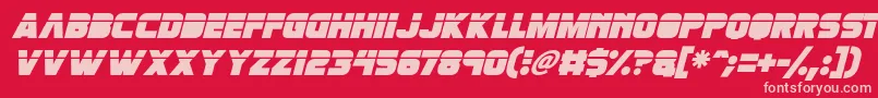 Retronoid Italic-fontti – vaaleanpunaiset fontit punaisella taustalla