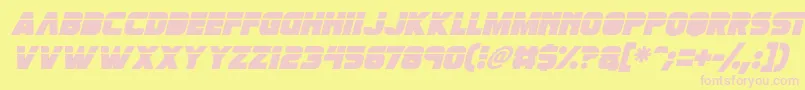 Fonte Retronoid Italic – fontes rosa em um fundo amarelo