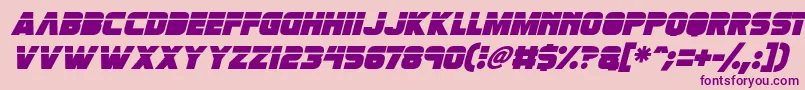 Retronoid Italic-fontti – violetit fontit vaaleanpunaisella taustalla