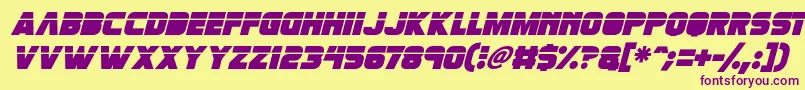 Retronoid Italic-fontti – violetit fontit keltaisella taustalla