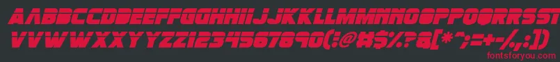Retronoid Italic-fontti – punaiset fontit mustalla taustalla