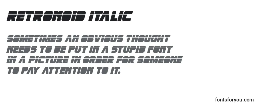 Review of the Retronoid Italic Font