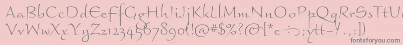 BraganzaItcLight Font – Gray Fonts on Pink Background