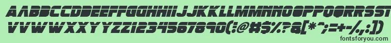 Fonte Retronoid Italic – fontes pretas em um fundo verde