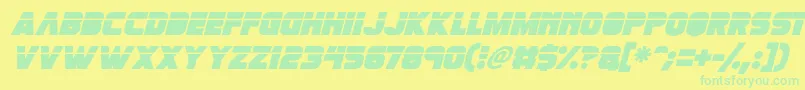 Fonte Retronoid Italic – fontes verdes em um fundo amarelo