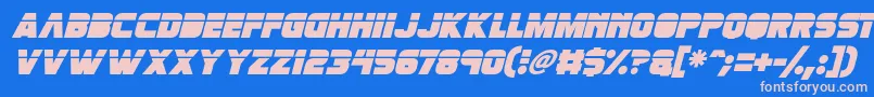 フォントRetronoid Italic – ピンクの文字、青い背景