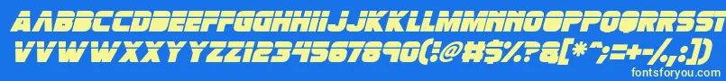 Retronoid Italic Font – Yellow Fonts on Blue Background