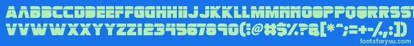 Retronoid Font – Green Fonts on Blue Background