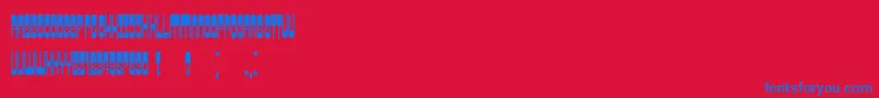 Fonte Retrosonic – fontes azuis em um fundo vermelho