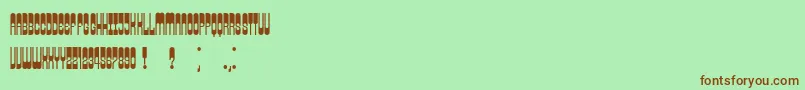 Weitere Informationen zur Retrosonic-Schriftart Retrosonic-Schriftart – Braune Schriften auf grünem Hintergrund