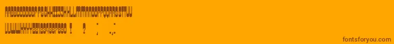 Weitere Informationen zur Retrosonic-Schriftart Retrosonic-Schriftart – Braune Schriften auf orangefarbenem Hintergrund