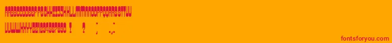 Retrosonic-Schriftart – Rote Schriften auf orangefarbenem Hintergrund