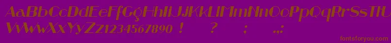 Fonte Retrospective Italic – fontes marrons em um fundo roxo