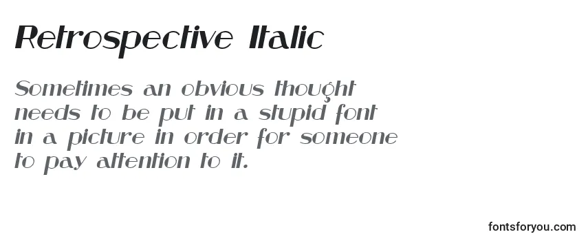 Retrospective Italic Font