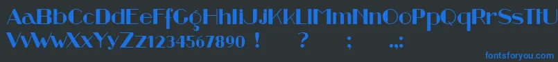 Retrospectiveフォントについての詳細 フォントRetrospective – 黒い背景に青い文字