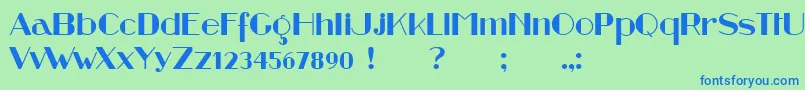 フォントRetrospective – 青い文字は緑の背景です。