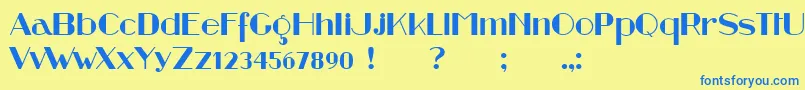 Weitere Informationen zur Retrospective-Schriftart Retrospective-Schriftart – Blaue Schriften auf gelbem Hintergrund
