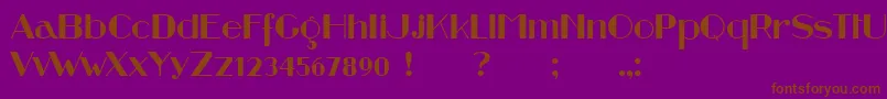 Retrospective-Schriftart – Braune Schriften auf violettem Hintergrund