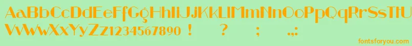 Retrospective Font – Orange Fonts on Green Background