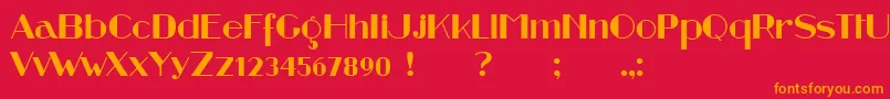 Retrospective Font – Orange Fonts on Red Background