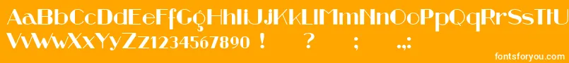 Retrospective-fontti – valkoiset fontit oranssilla taustalla
