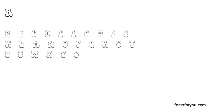 A fonte Retrotype – alfabeto, números, caracteres especiais