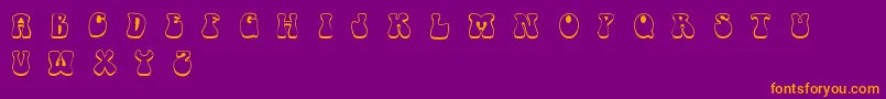 Retrotype Font – Orange Fonts on Purple Background