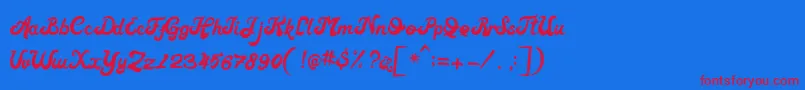 Retrovert-Schriftart – Rote Schriften auf blauem Hintergrund