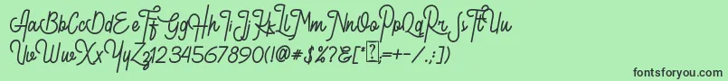 Retroville DEMO Font – Black Fonts on Green Background