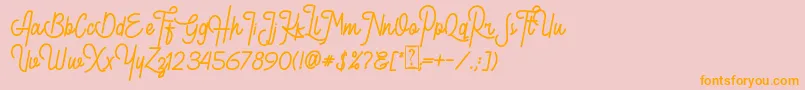 Retroville DEMO-Schriftart – Orangefarbene Schriften auf rosa Hintergrund