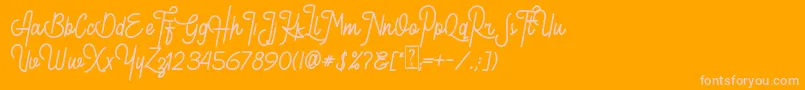 Retroville DEMO Font – Pink Fonts on Orange Background