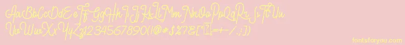 Retroville DEMO Font – Yellow Fonts on Pink Background