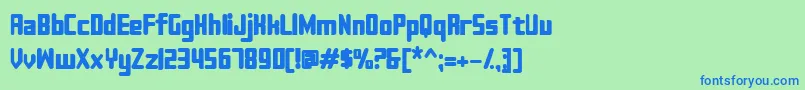 Sujeta Bold-Schriftart – Blaue Schriften auf grünem Hintergrund