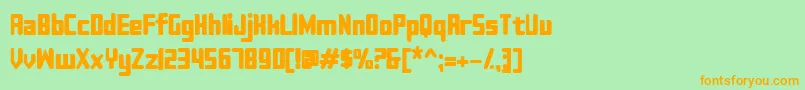 Sujeta Bold-Schriftart – Orangefarbene Schriften auf grünem Hintergrund