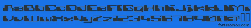 RETRRG  -fontti – mustat fontit sinisellä taustalla