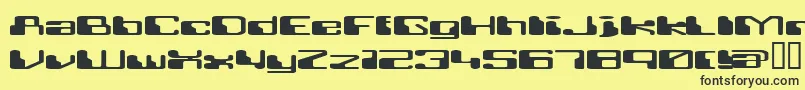Шрифт RETRRG   – чёрные шрифты на жёлтом фоне