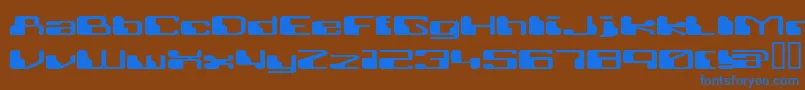 RETRRG  -fontti – siniset fontit ruskealla taustalla