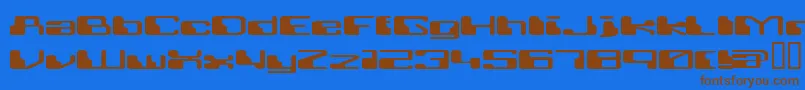RETRRG  -fontti – ruskeat fontit sinisellä taustalla