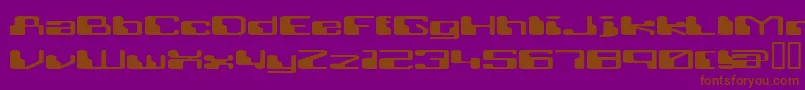 RETRRG  -fontti – ruskeat fontit violetilla taustalla