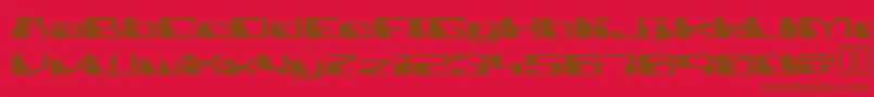 RETRRG  -fontti – ruskeat fontit punaisella taustalla