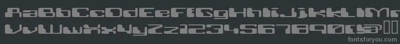 RETRRG  -fontti – harmaat kirjasimet mustalla taustalla