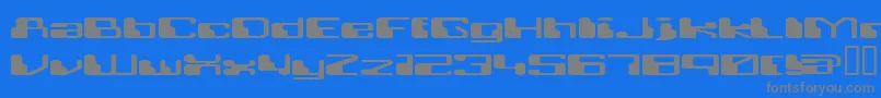 RETRRG  -fontti – harmaat kirjasimet sinisellä taustalla