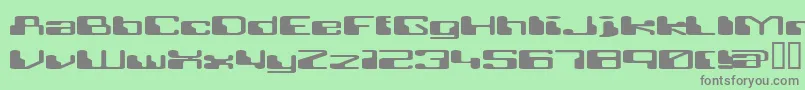 RETRRG  -fontti – harmaat kirjasimet vihreällä taustalla
