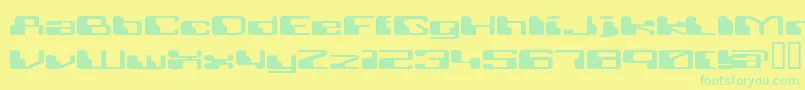 RETRRG  -fontti – vihreät fontit keltaisella taustalla