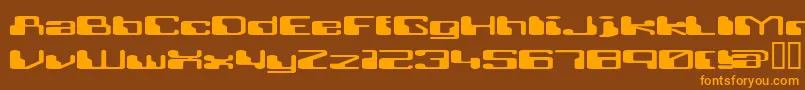 RETRRG  -Schriftart – Orangefarbene Schriften auf braunem Hintergrund