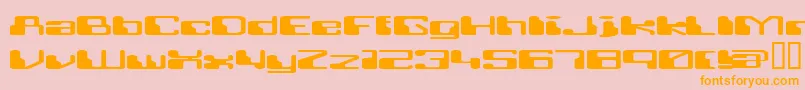 RETRRG  -Schriftart – Orangefarbene Schriften auf rosa Hintergrund