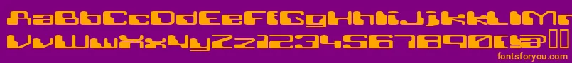 RETRRG  -Schriftart – Orangefarbene Schriften auf violettem Hintergrund