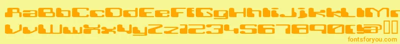 RETRRG  -Schriftart – Orangefarbene Schriften auf gelbem Hintergrund