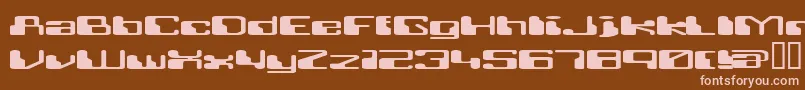 RETRRG  -fontti – vaaleanpunaiset fontit ruskealla taustalla